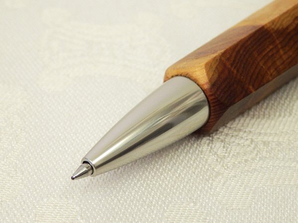 7406 美品☆ 木製 銘木 パトリオット ボールペン 五角 黒インク 検) 根杢 杢 島桑？ 筆記OK_画像3