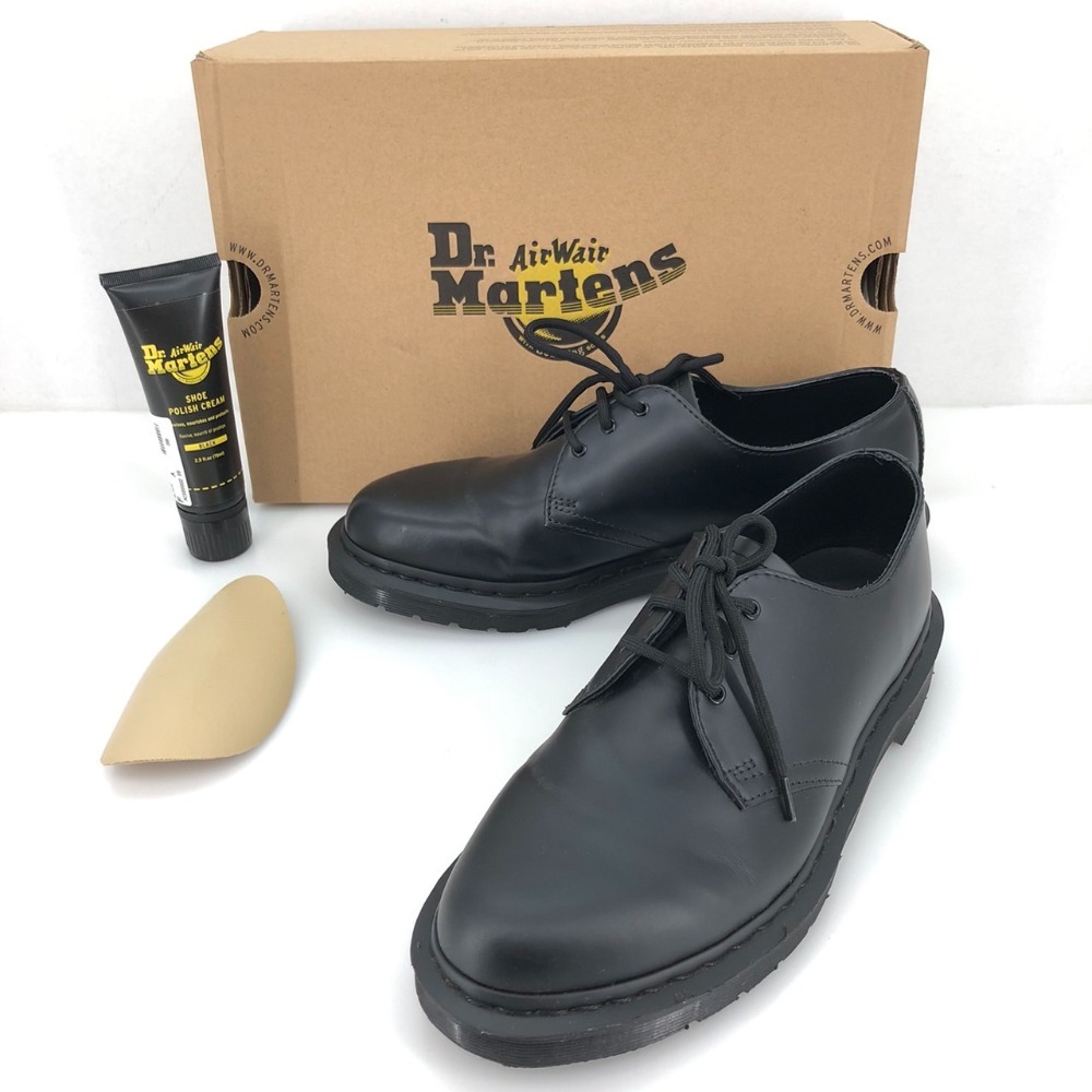 05w12773★1円～【Dr.Martens】 ドクターマーチン 3ホール ギブソン ドレスシューズ ブラック UK8 メンズ 1461MONO 中古品