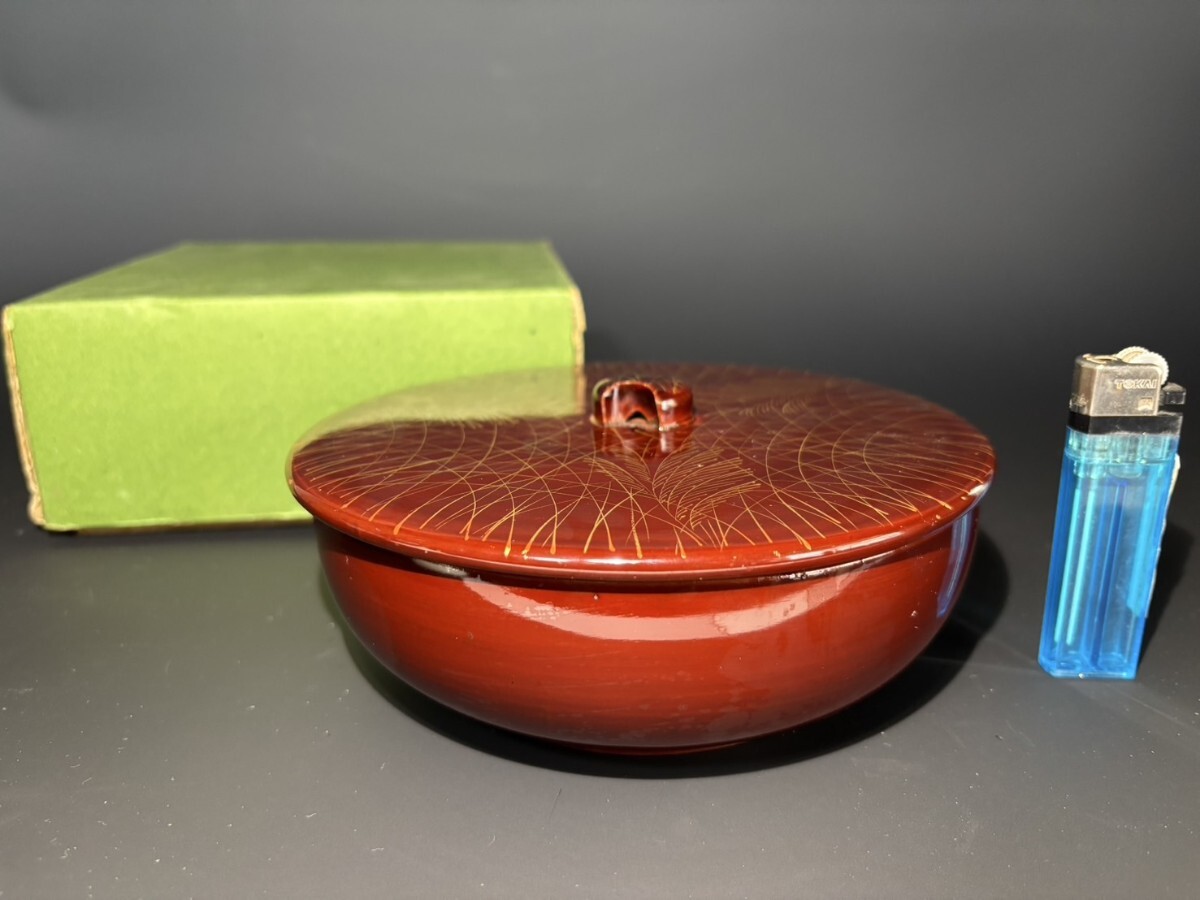 漆　金蒔絵　蓋物　193_画像1