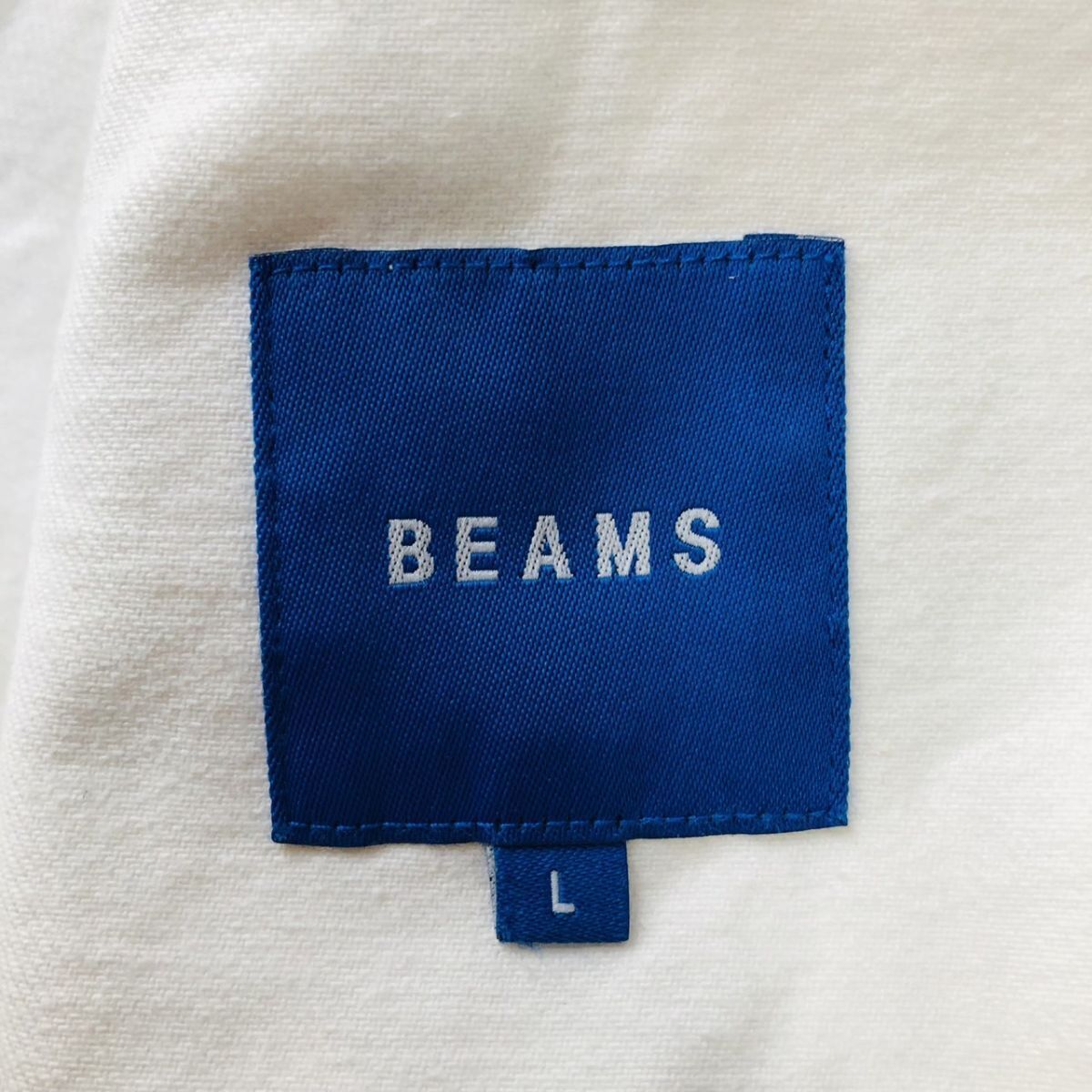 ビームス【BEAMS】テーラードジャケット デニムジャケット ホワイト Lサイズ メンズ 大きいサイズ コットン ブレザー　188