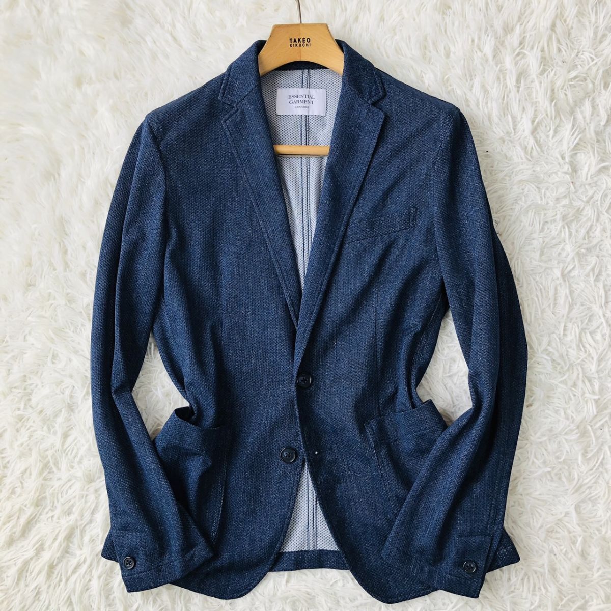  мужской Bigi [ESSENTIAL GARMENT] костюм выставить темно-синий S стрейч книга@ порез перо весна лето tailored jacket брюки casual 211