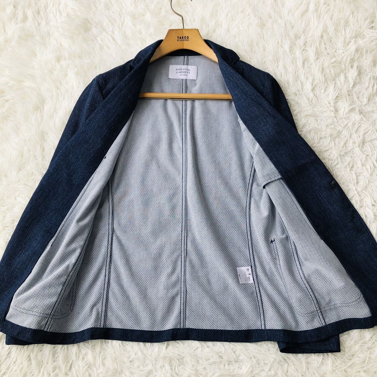  мужской Bigi [ESSENTIAL GARMENT] костюм выставить темно-синий S стрейч книга@ порез перо весна лето tailored jacket брюки casual 211