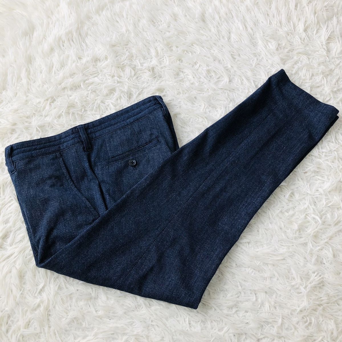  мужской Bigi [ESSENTIAL GARMENT] костюм выставить темно-синий S стрейч книга@ порез перо весна лето tailored jacket брюки casual 211