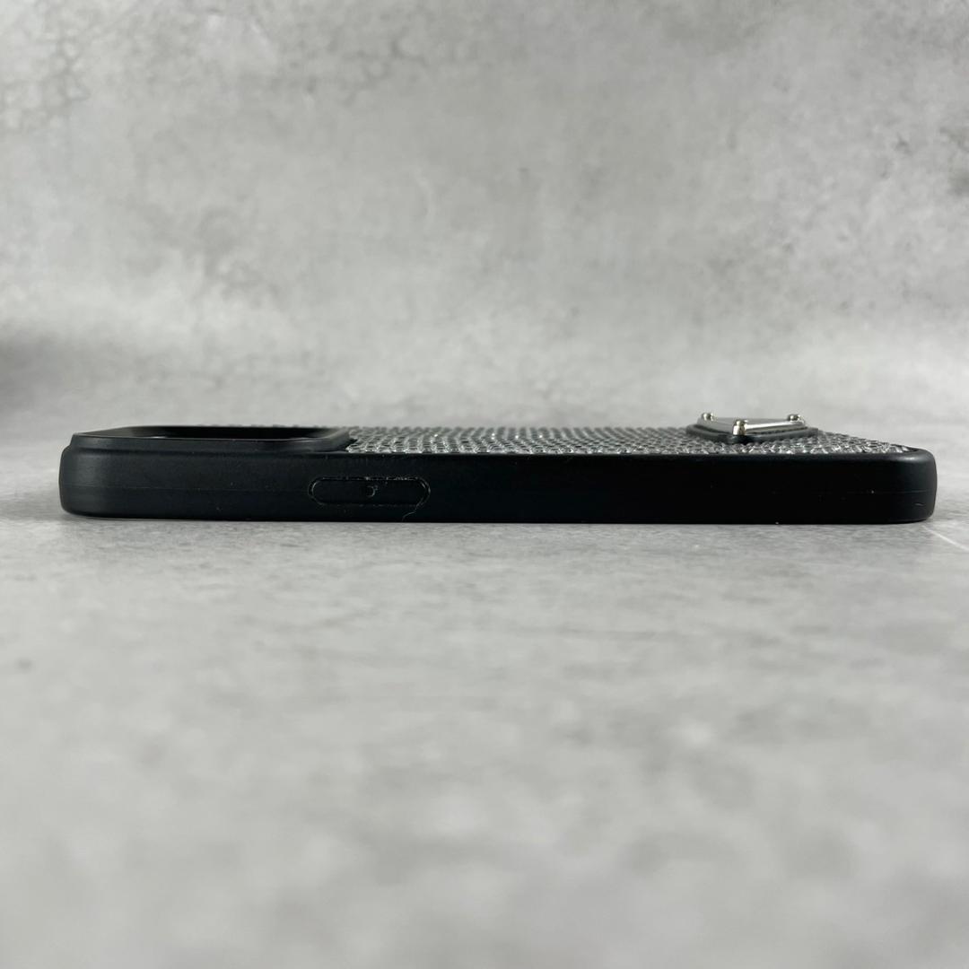 未使用級✨プラダ iPhone 13 Proケース ラインストーン 三角プレート 未使用級】PRADA プラダ iPhone 13 Proケース ラインストーン