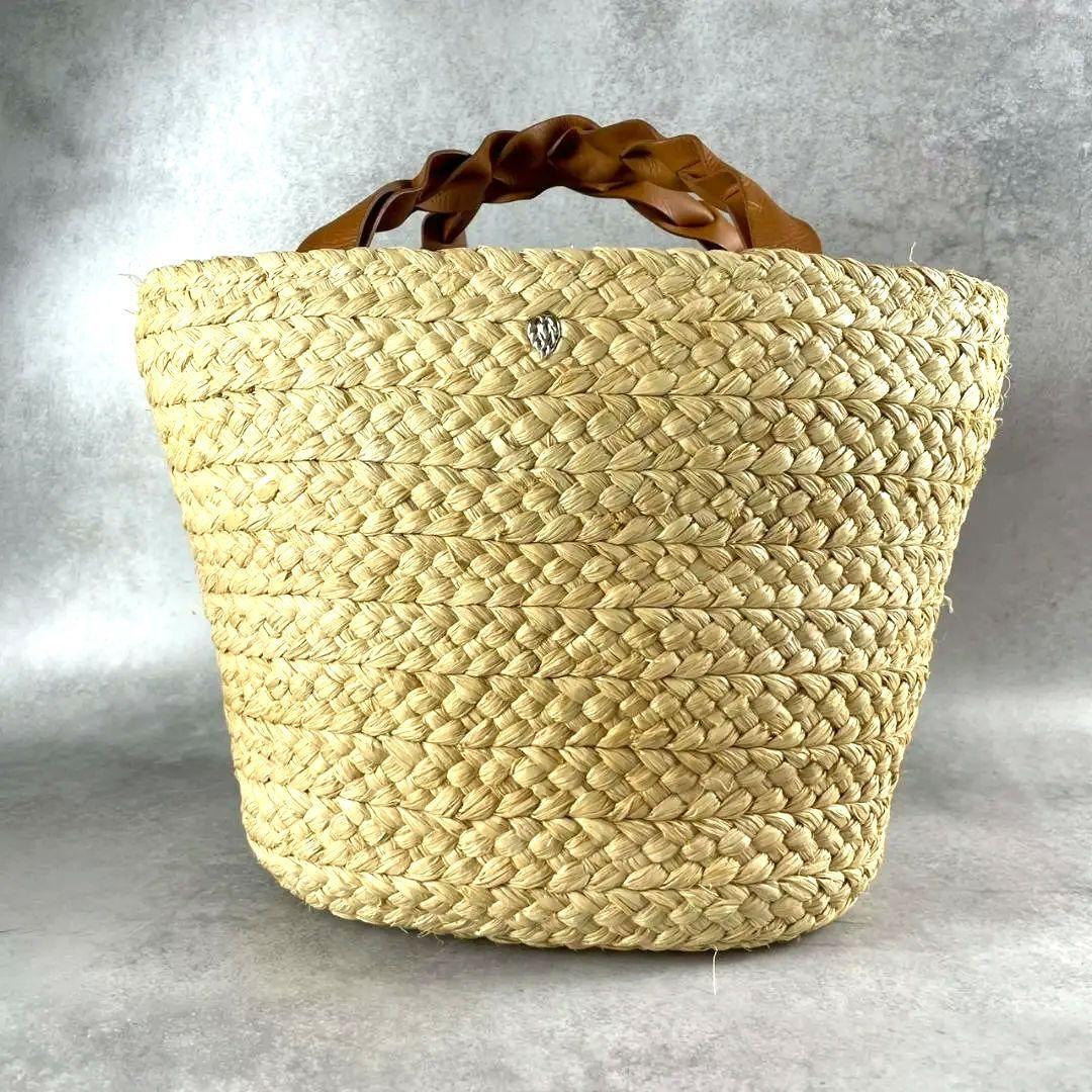 【極美品】HELEN KAMINSKI ヘレンカミンスキー ラフィア かごバッグ トート Marhianna S ハンドバッグ カジュアル 大容量 籠 ベージュ