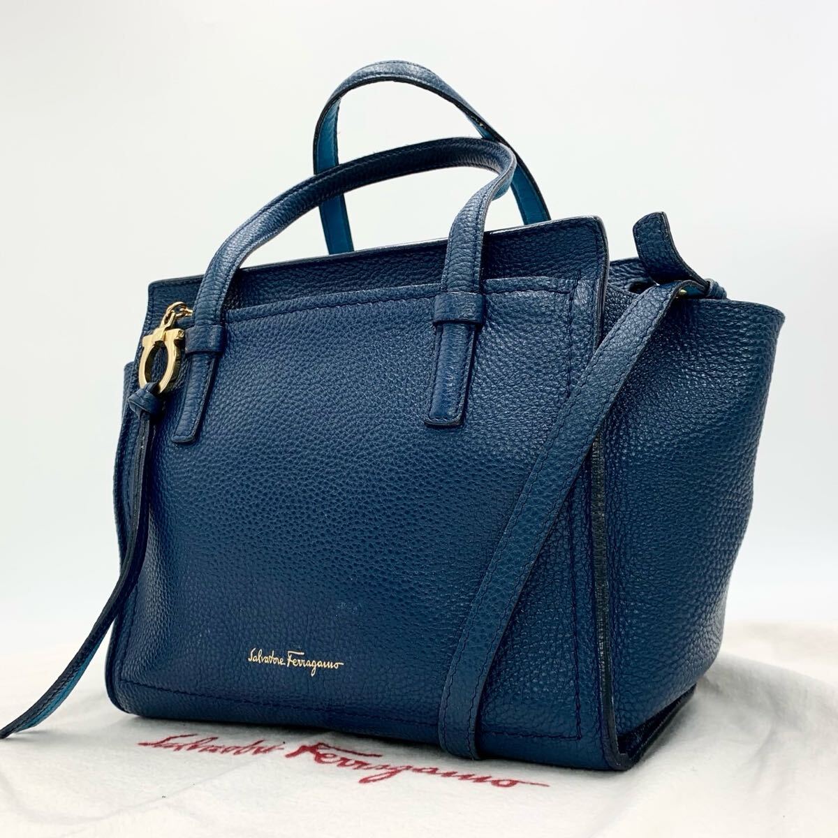 ferragamo サルヴァトーレ フェラガモ エイミー ガンチーニ 2way ショルダーバッグ 青