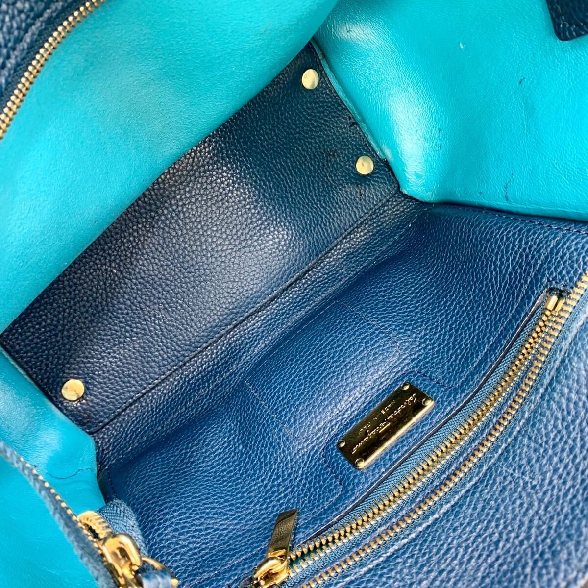 ferragamo サルヴァトーレ フェラガモ エイミー ガンチーニ 2way ショルダーバッグ 青