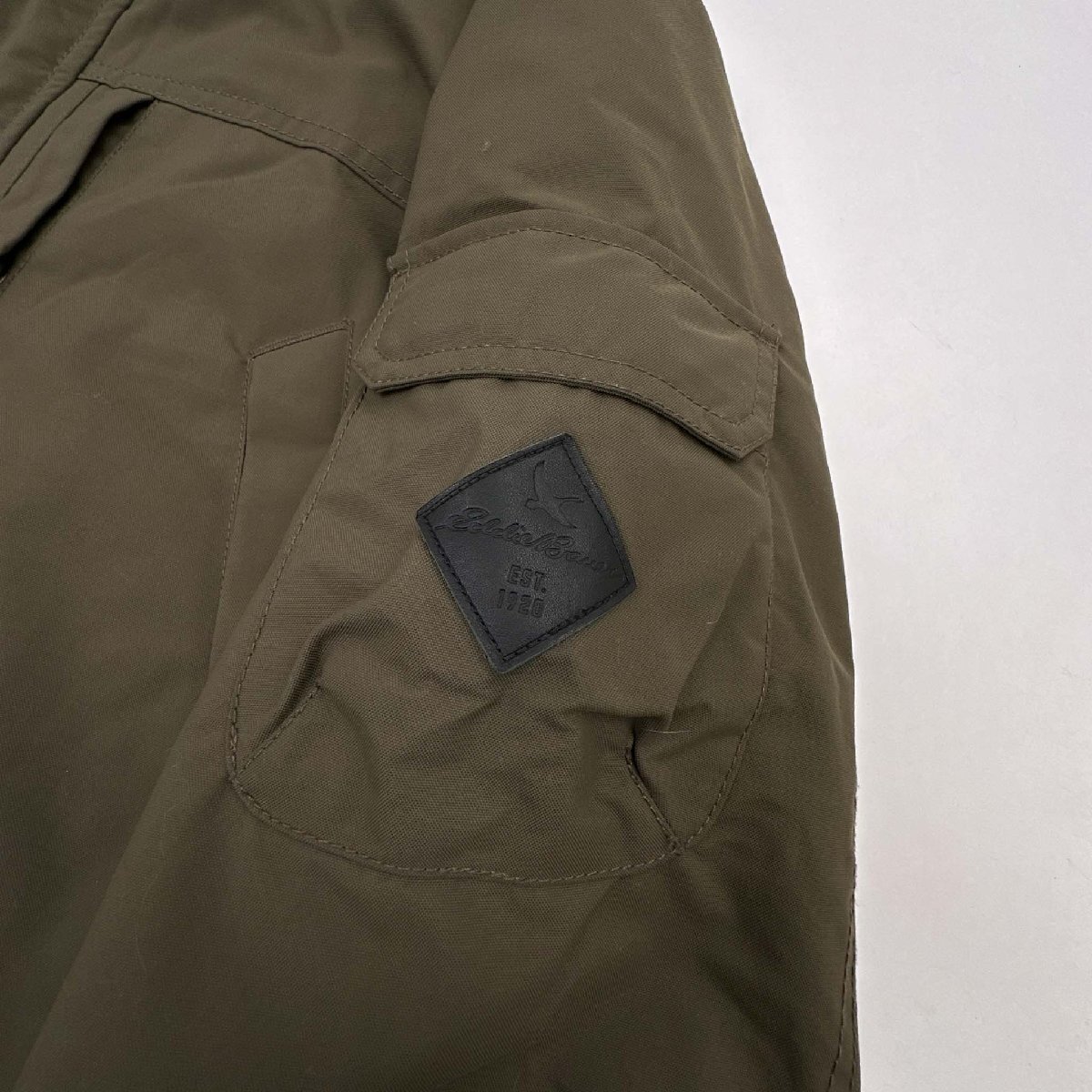美品◆Eddie Bauer エディーバウアー キルティングライナー付き ファー マウンテン ジャケット コート M/ミリタリー/モッズ/パーカ/カーキ