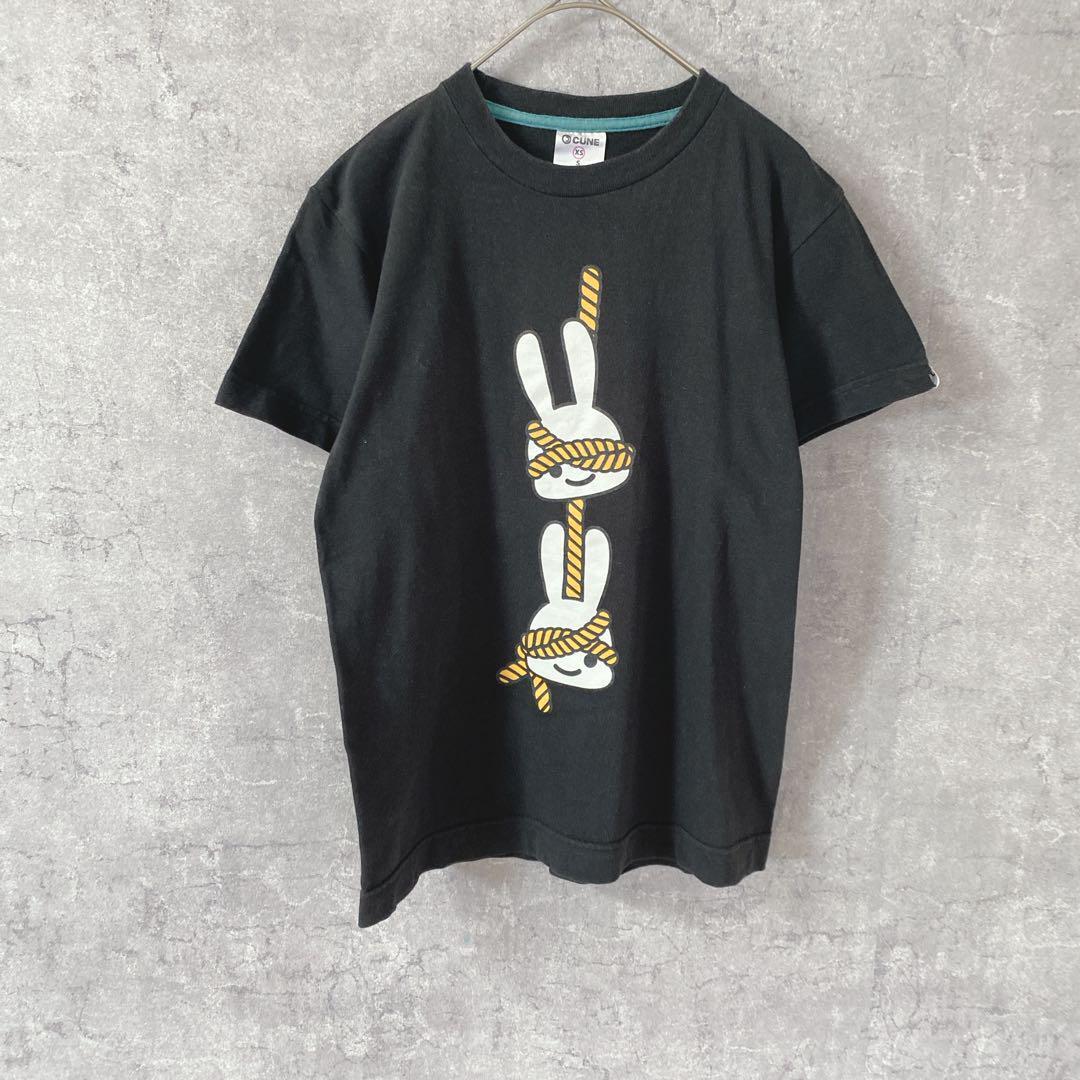 CUNE Tシャツ 半袖　バックプリント　黒　XSメンズ