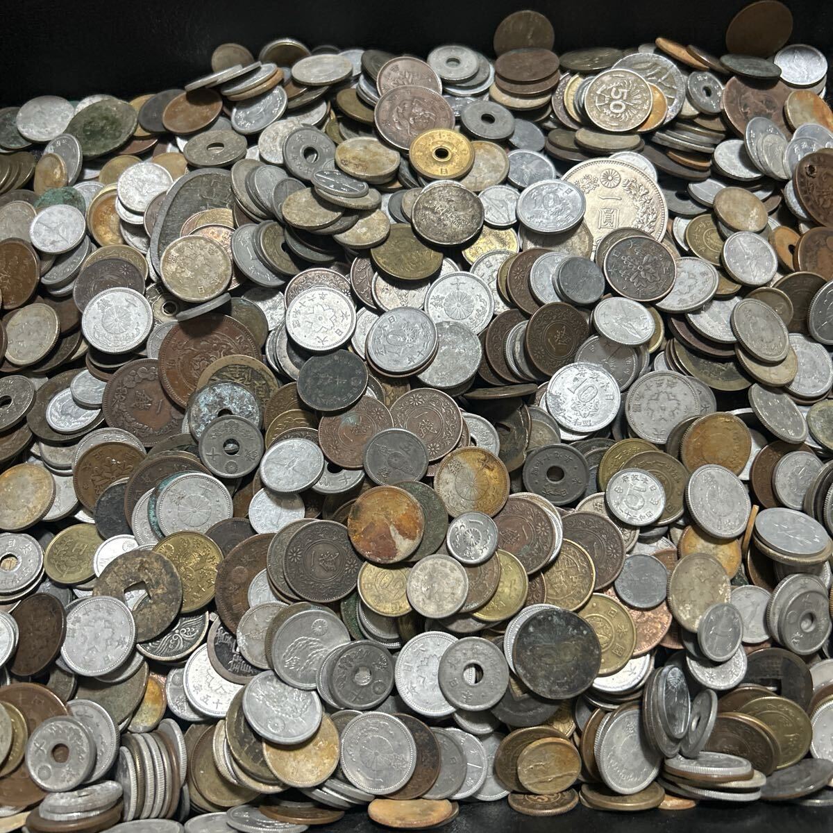 ①☆お宝探し☆日本古銭 紙幣 硬貨 穴銭 等 色々 大量 中古 保管
