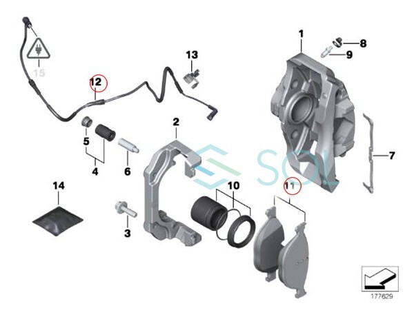 HAPAD フロント ブレーキパッド + ブレーキパッドセンサー BMW F10 F11 F06 F12 F13 528i 535i 550i 640i 34116850885 34116775314_画像2