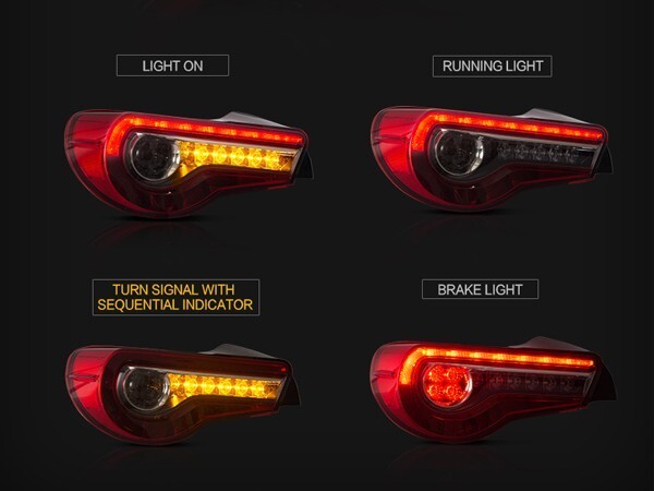 スバル ZC6 BRZ 前期 トヨタ 86後期ルック LEDテールランプ レッド シーケンシャル仕様 流れるウインカー 出荷締切18時_画像5