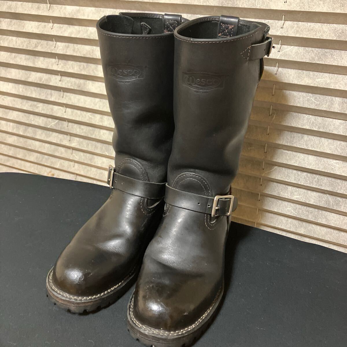 【9D】WESCO BOSS ブラック エンジニアブーツ◆ウエスコ ボス◆スペンコ中敷サービス