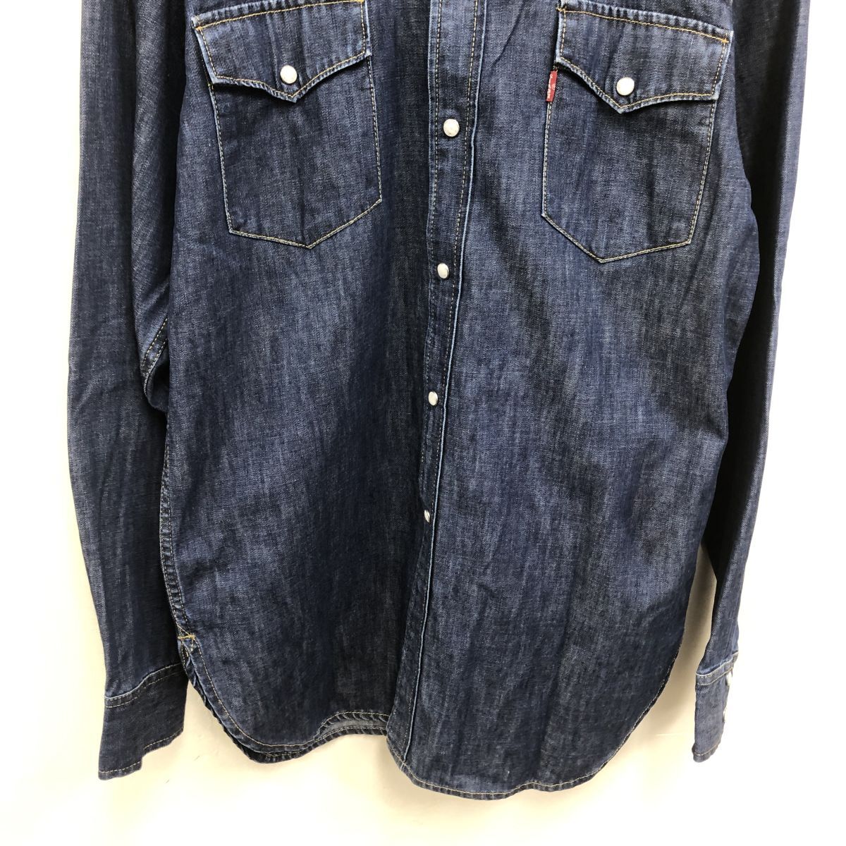 1R3247-W-N◆Levi's リーバイス デニムシャツ ウエスタンシャツ 長袖 スナップボタン カジュアル メンズ◆size:M インディゴ コットン