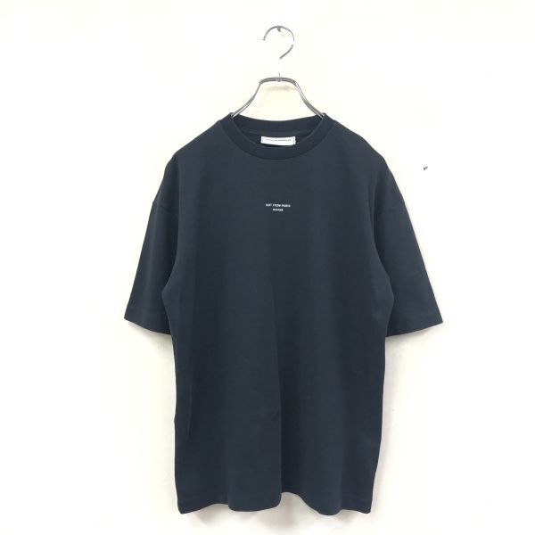 1R2696-Q◆良品◆Drole de Monsieur ドロールドムッシュ 半袖Tシャツ プリント NOT FROM PARIS シンプル◆size XS ブラック 黒 コットン100