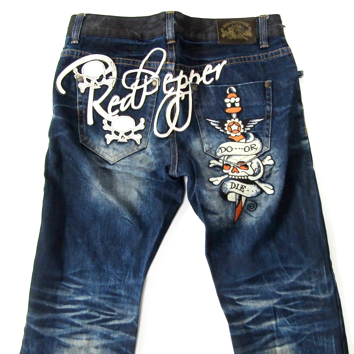 REDPEPPERレッドペッパーエドハーディーコラボ▼ストレートデニム▼ビッグサイズ▼34インチ▼ウエスト約94cm