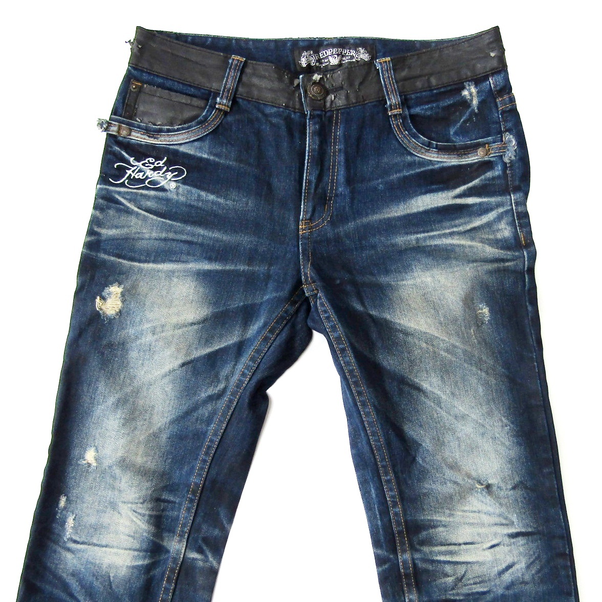 REDPEPPERレッドペッパーエドハーディーコラボ▼ストレートデニム▼ビッグサイズ▼34インチ▼ウエスト約94cm
