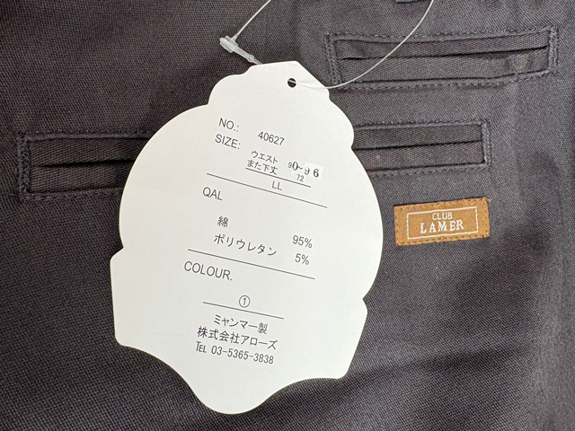 40627-1-nb381■ウエスト90-96cm 股下72cm■チノパンツ■CLUB LAMER 脇シャーリング ストレッチ