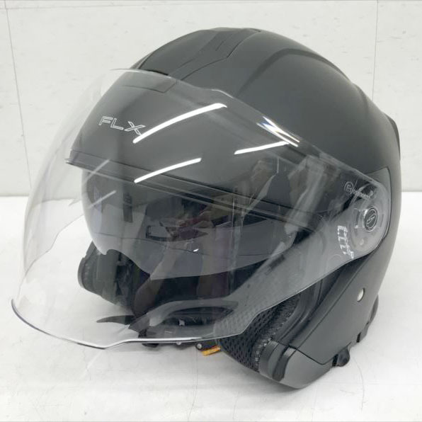 D6200YO ◆0620_2凹【未使用?B品】ジェット ヘルメット リード工業(yè) FLX マットブラック Lサイズ インナーシールド付き未使用