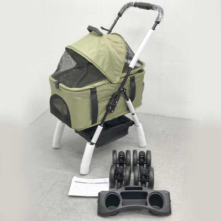 D6355YO ◆0620_2凹【アウトレット品】ペットカート バギー キャリー 分離型 LD02 犬 4輪 折りたたみ未使用 ペット用品