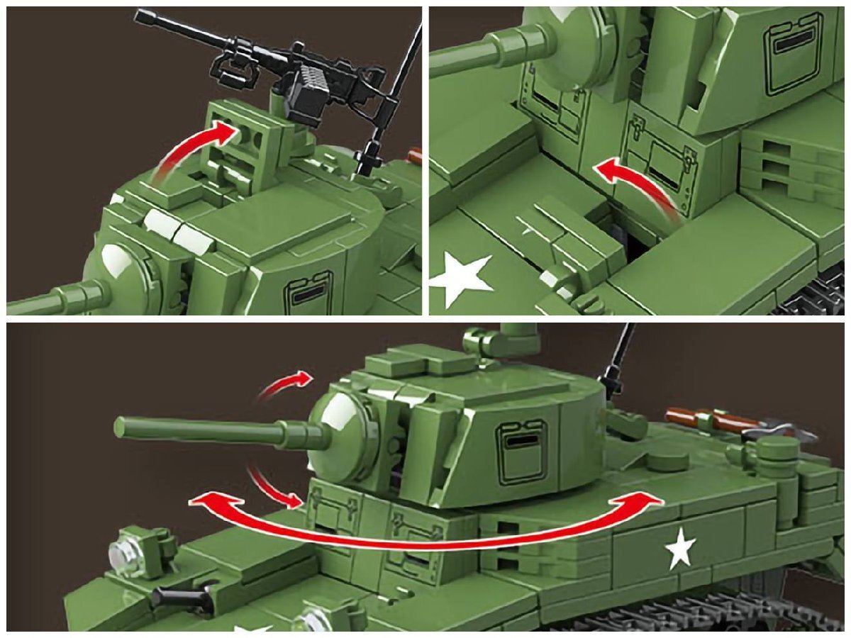 M0131P AFM M3A1 スチュアート 軽戦車 601Blocks_画像4