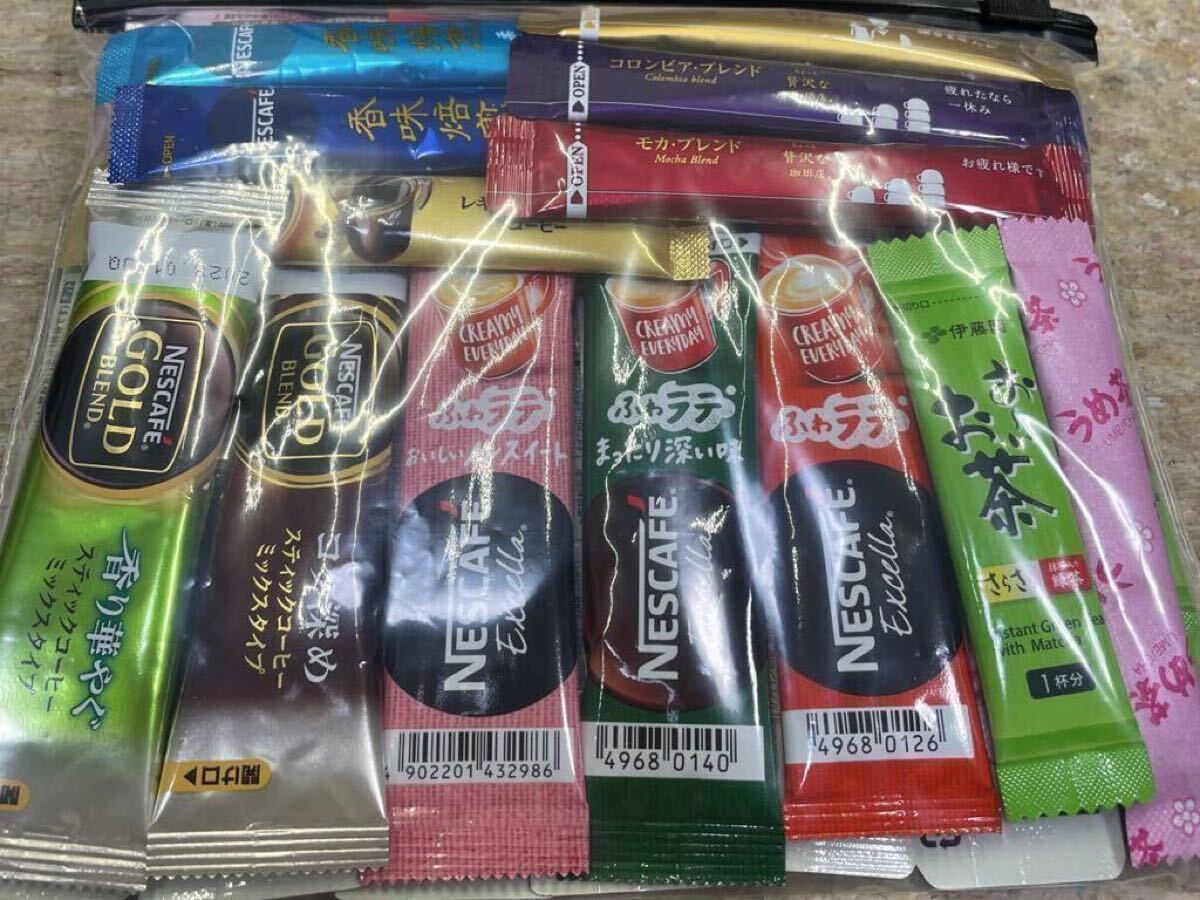 200円～「大好評(píng)！スティック飲料福袋」送料230円＊コーヒー?カフェオレ?紅茶?煎茶?ココア等?忙しい時(shí)に便利☆職場(chǎng)にも(^-^)アイス入