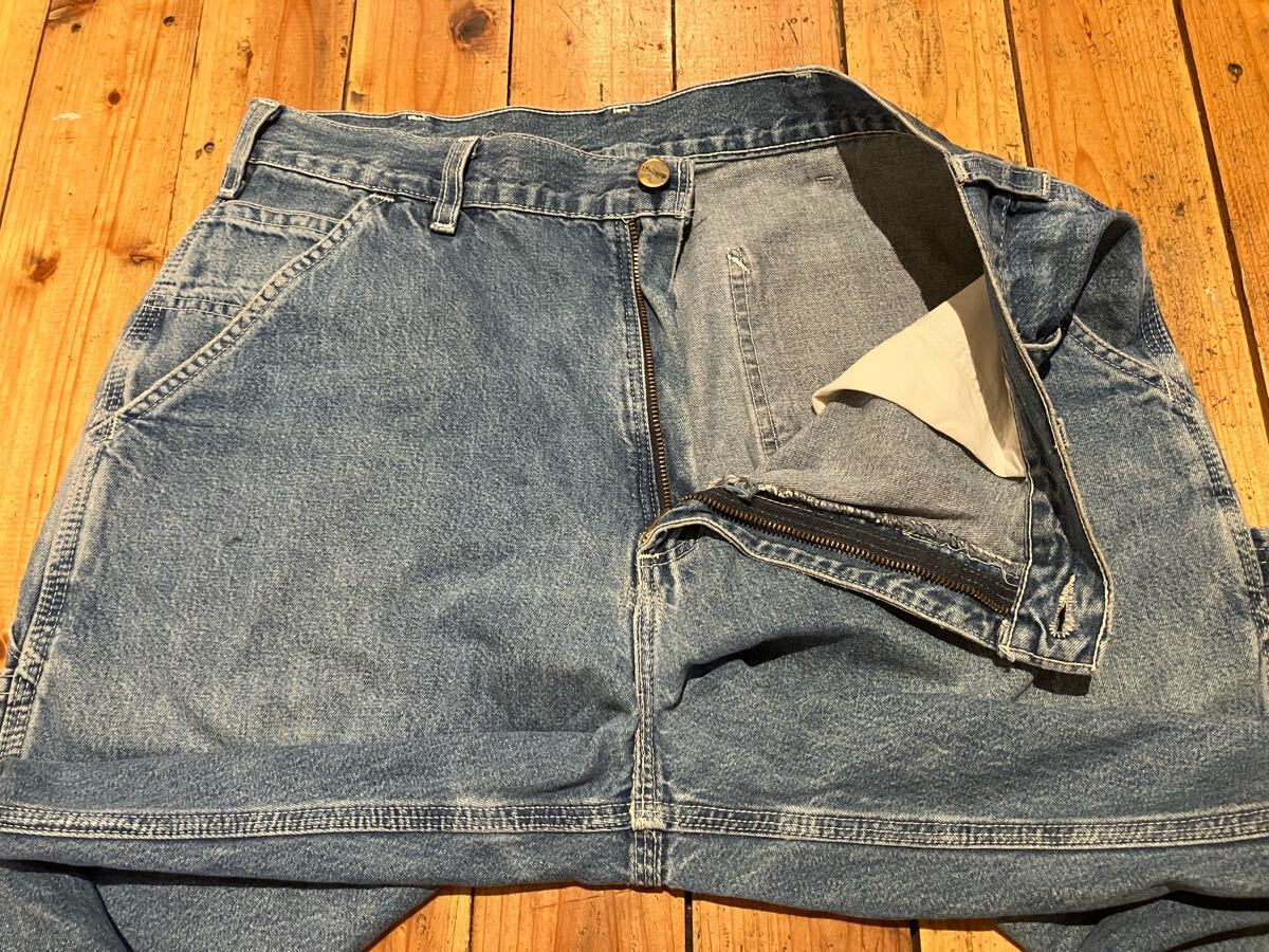 90s vintage カーハート　ペインターパンツ　ワークパンツ　デニムパンツ　100円スタート　売り切り　古著 USA輸入 ワイドストレート　00s