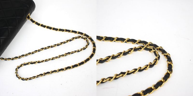 ◆ 1円～ CHANEL / シャネル ダイアナ25 チェーンショルダーバッグ ココマーク ブラック ラムスキン 147054
