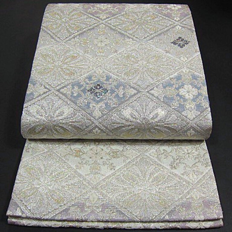 上質(zhì)な逸品　新品未仕立　豪華作品　西陣織六通柄輪奈織袋帯　螺鈿織り込