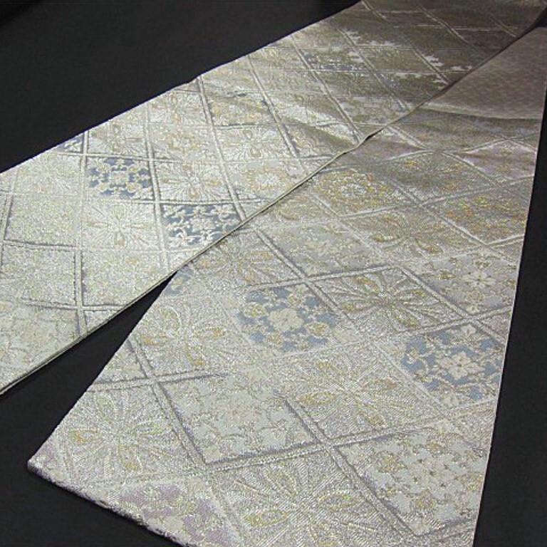 上質(zhì)な逸品　新品未仕立　豪華作品　西陣織六通柄輪奈織袋帯　螺鈿織り込