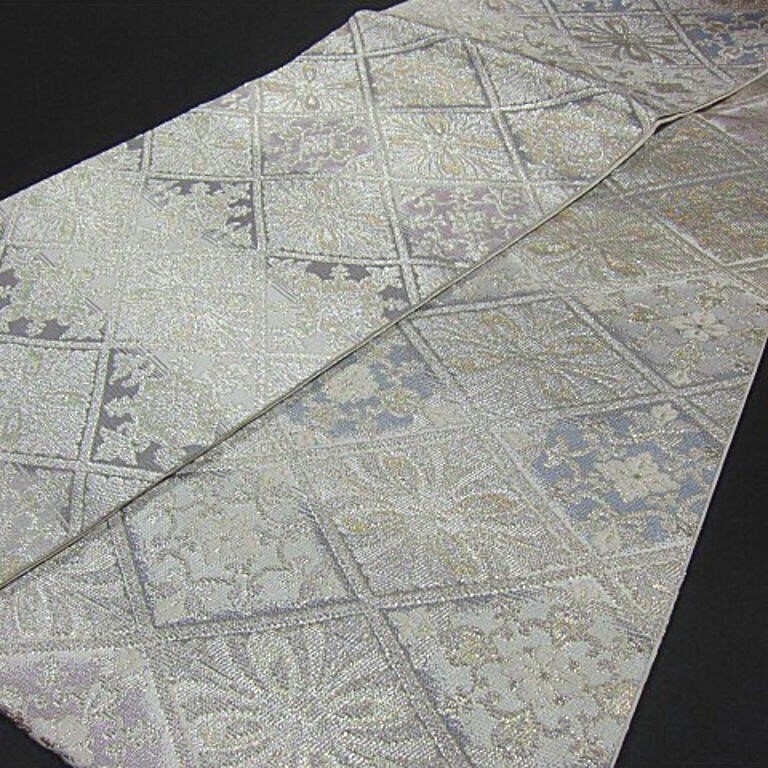 上質(zhì)な逸品　新品未仕立　豪華作品　西陣織六通柄輪奈織袋帯　螺鈿織り込