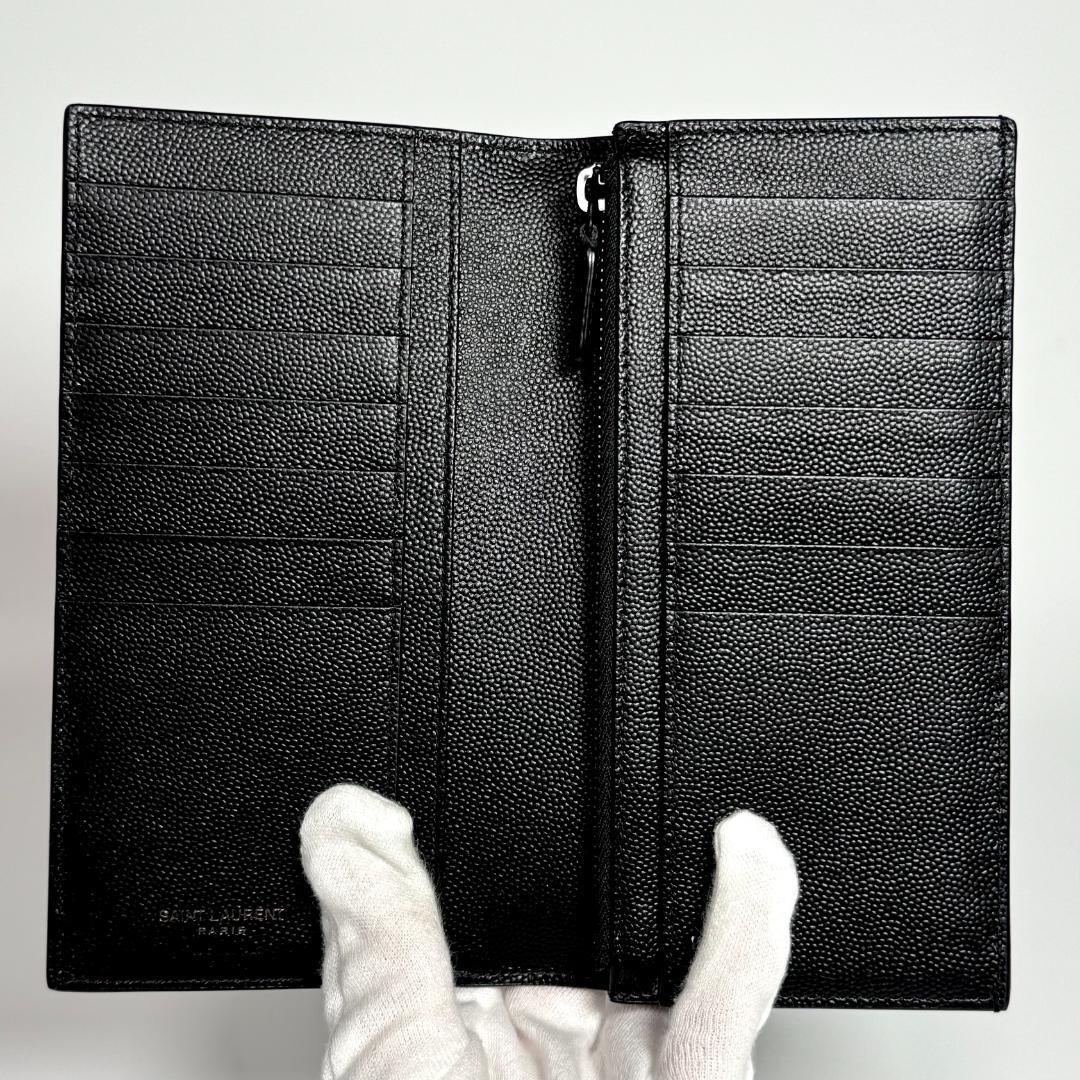 サン・ローラン レザー ロング ウォレット 現行 Saint Laurent サンローラン ICチップ 長財布 カサンドラ