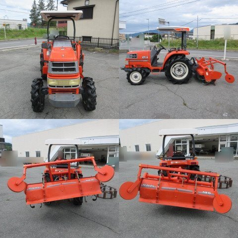  Yamagata сверху гора магазин Kubota трактор GT-3 гидроусилитель руля автоматика горизонтальный 21 лошадиные силы 1009 час центральный роторный NR15 металлический колесо хвост колесо * поставка товара плата другой * Tohoku б/у товар 