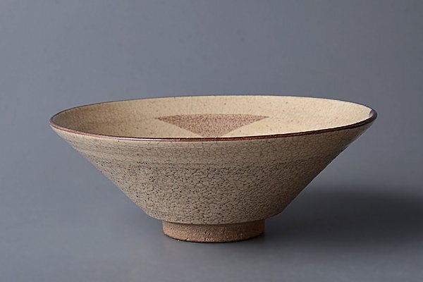 k865【和み】茶道具　松本鐡山　瀬戸唐津平茶碗　検 茶道具煎茶道具中國(guó)古玩臺(tái)灣煎茶民藝美術(shù)品李朝高麗新羅清朝書(shū)道具 