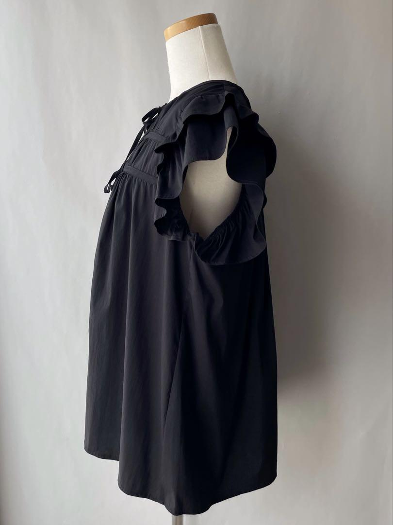 美品✨デボーションツインズ コットンフリルブラウス ストレッチ 手洗い可 S 美品 デボーションツインズ コットンフリルブラウス レディース