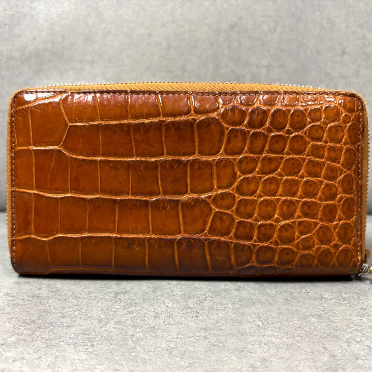 美品/リアルクロコダイル ●GUCCI グッチ メンズ 長財布 ラウンドファスナー ジッピーウォレット バンブー タッセル ワニ革 レザー 本革