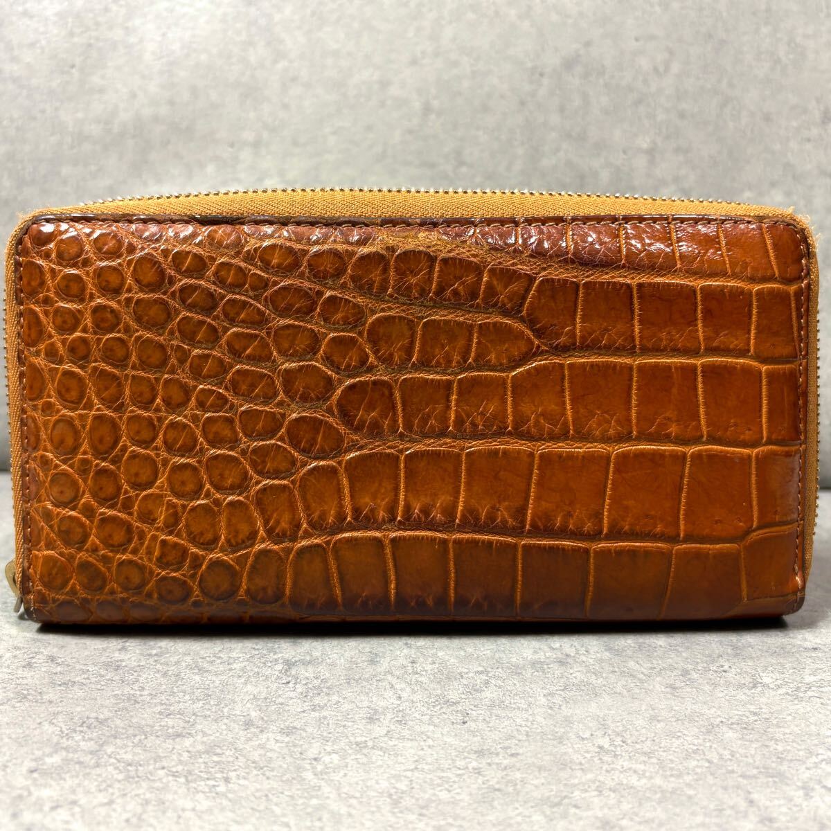 美品/リアルクロコダイル ●GUCCI グッチ メンズ 長財布 ラウンドファスナー ジッピーウォレット バンブー タッセル ワニ革 レザー 本革