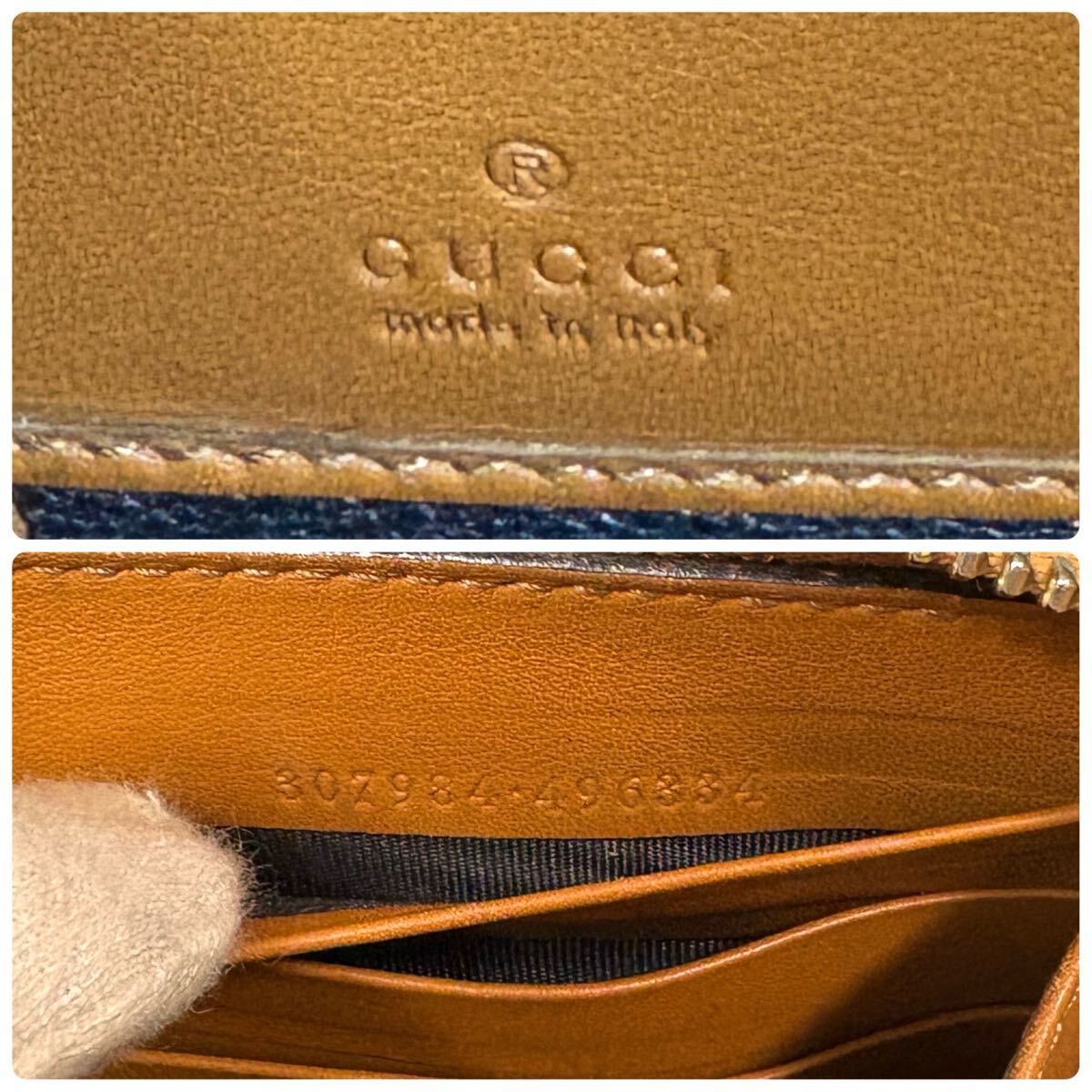 美品/リアルクロコダイル ●GUCCI グッチ メンズ 長財布 ラウンドファスナー ジッピーウォレット バンブー タッセル ワニ革 レザー 本革