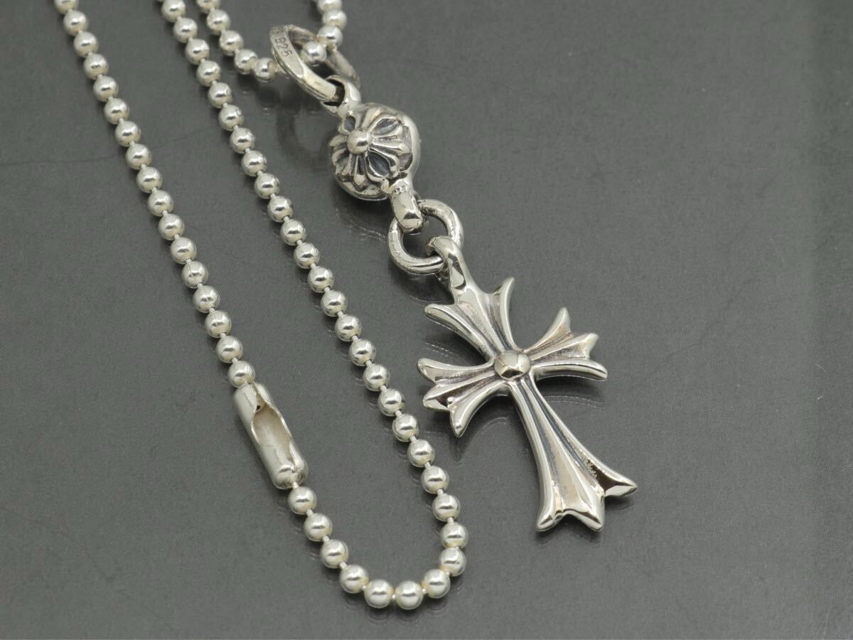 CHROME HEARTS/クロムハーツ /新品加工/1ボール タイニーCHクロス チャーム/パヴェ/ボールチェーン/50cm
