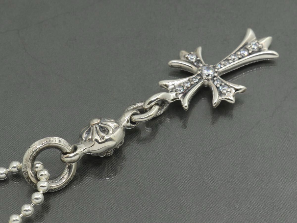 CHROME HEARTS/クロムハーツ /新品加工/1ボール タイニーCHクロス チャーム/パヴェ/ボールチェーン/50cm