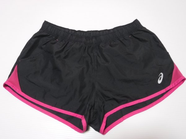 asicsアシックス★ピンクライン★ローライズ黒ショートパンツ★M