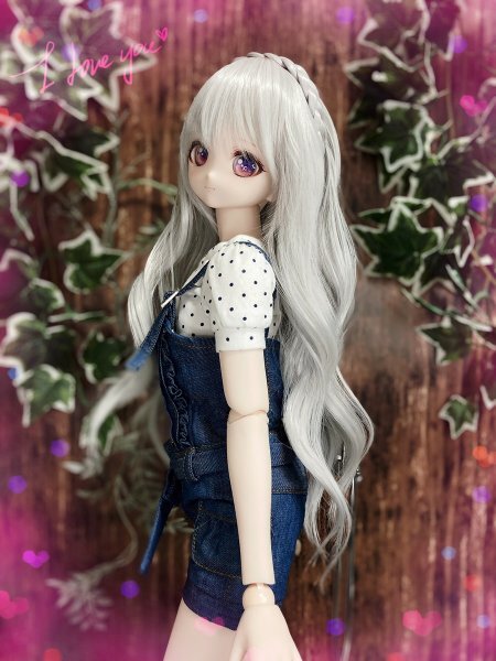 ●ドールウィッグ*フェアリーウェイブティアラ*シルバーアッシュ*9～9.5インチ（MDD DD SD SmartDollなど）●doll wig＊dollwig●