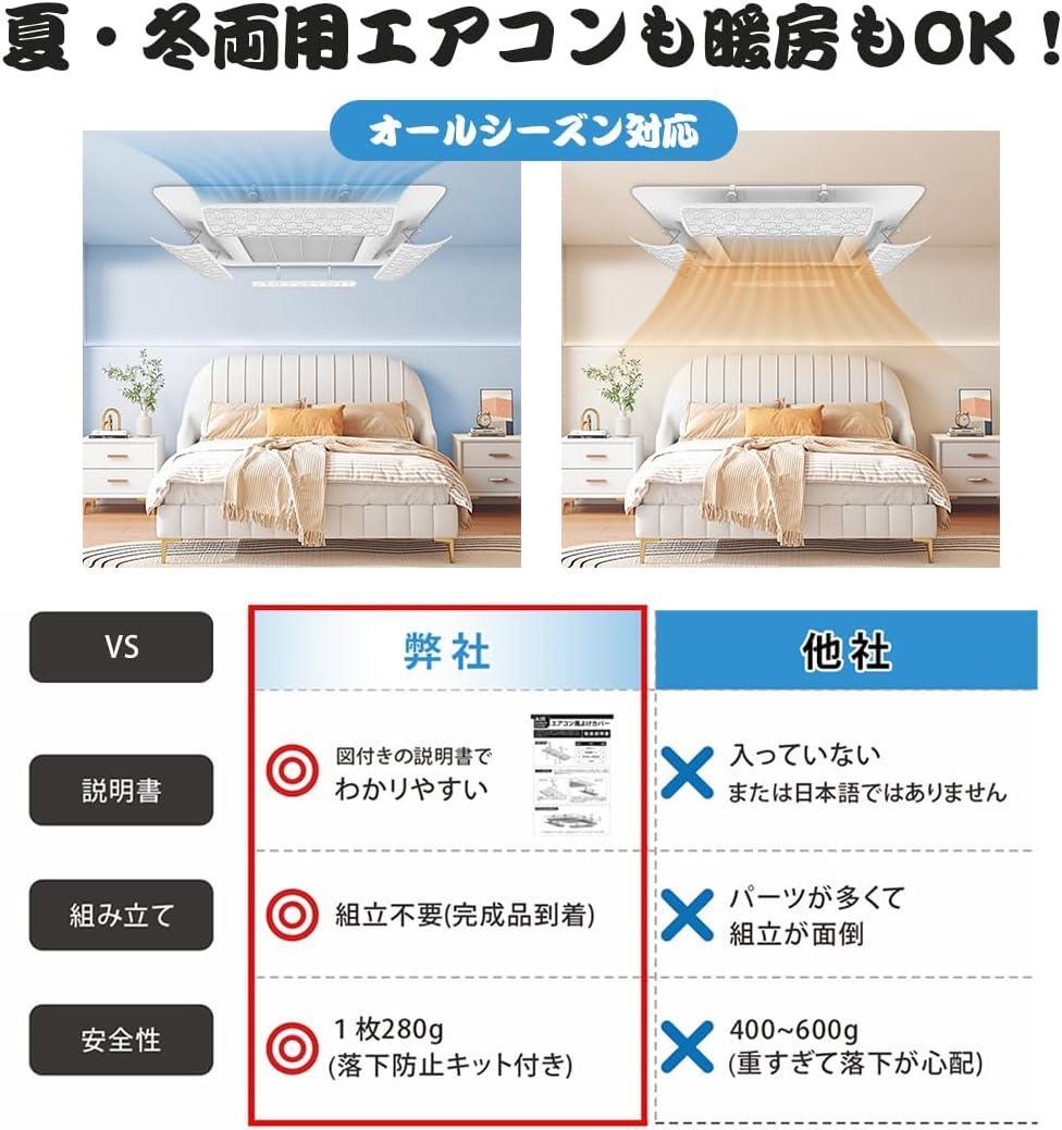 エアコン 風(fēng)よけカバー 4枚セット 風(fēng)除け 風(fēng)向板 かせよけ クーラー 風(fēng)よけ 