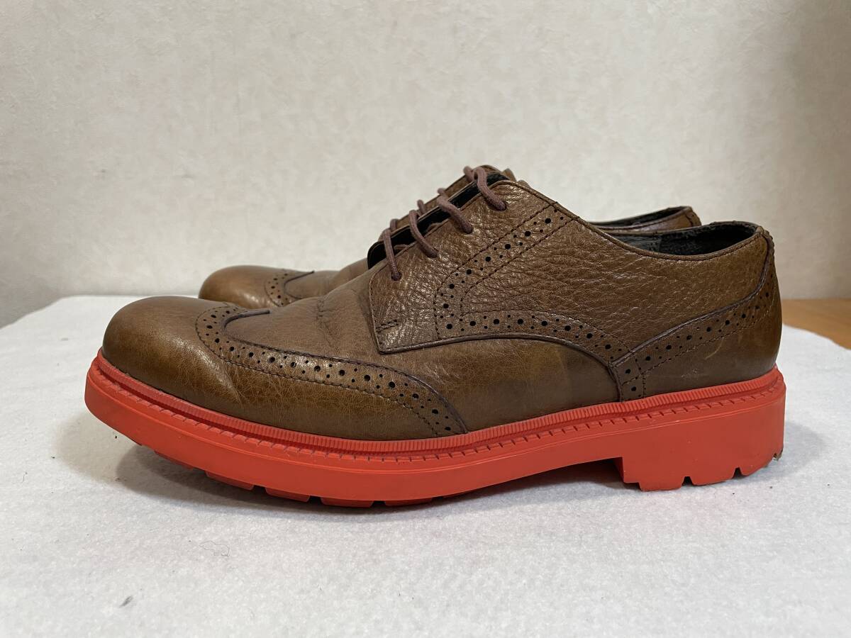 CAMPER カンペール ★ レザー ウィングチップ シューズ 茶 ビムラブソール オレンジ ビジネス 41 美品