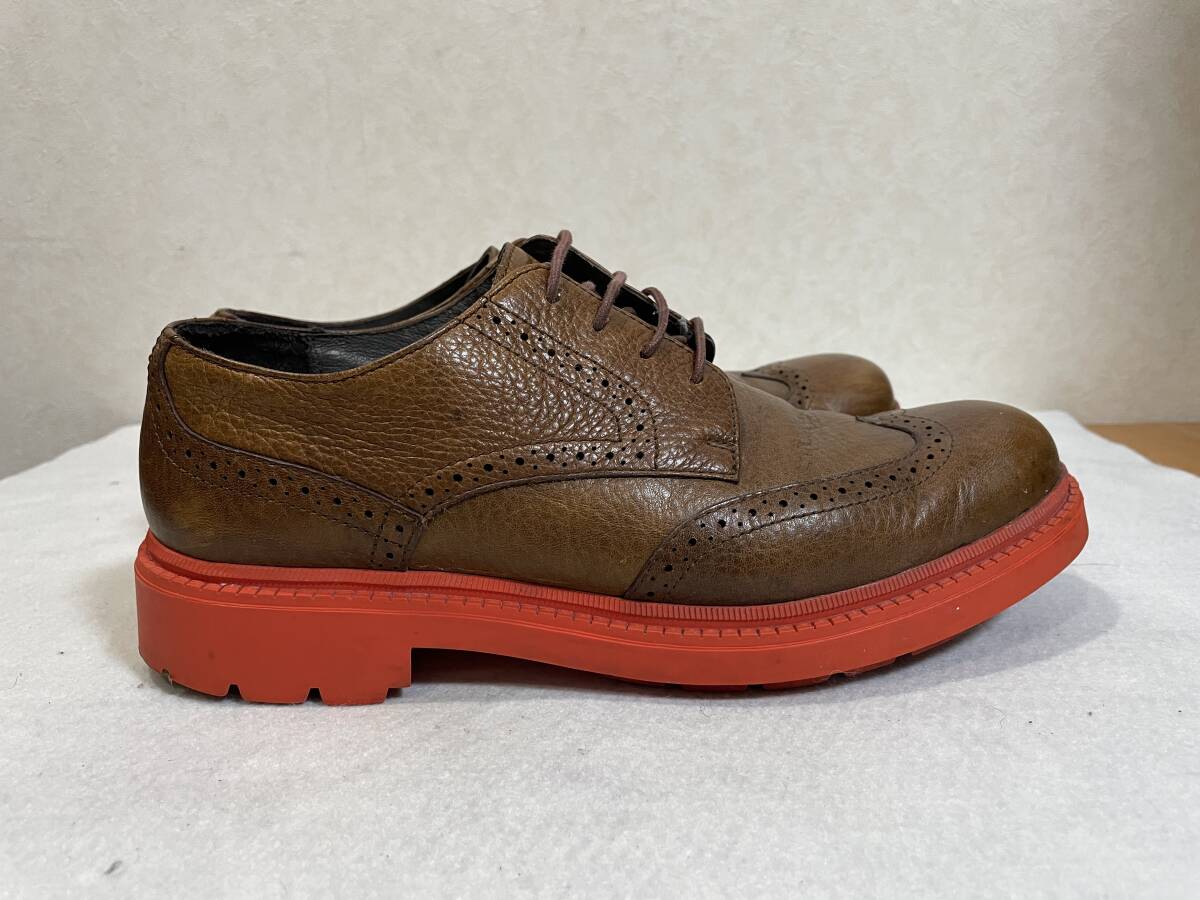 CAMPER カンペール ★ レザー ウィングチップ シューズ 茶 ビムラブソール オレンジ ビジネス 41 美品