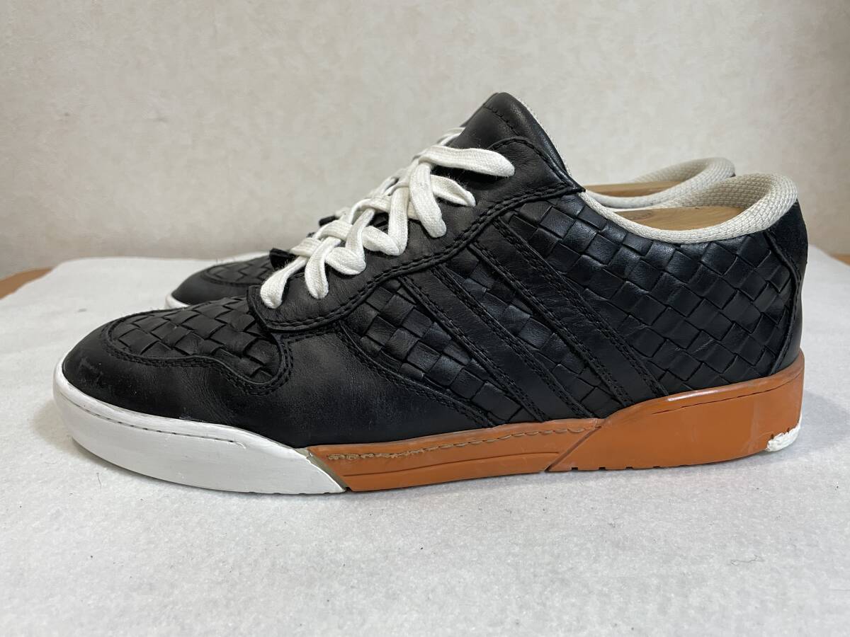 BOTTEGA VENETA ボッテガヴェネタ ★ レザー スニーカー イントレチャート 編み込み 黒 26