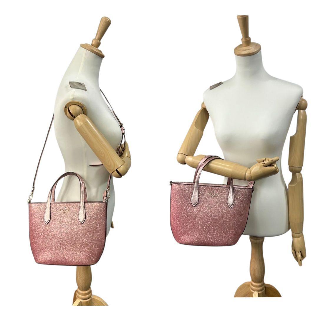  прекрасный товар Kate Spade ручная сумочка плечо розовый ламе 2way s93