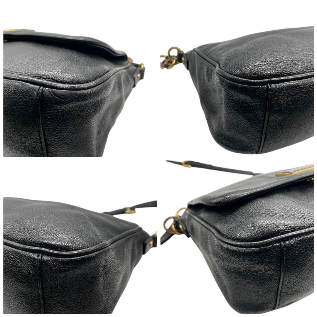 1円 ★美品★ マークバイマークジェイコブス ショルダーバッグ 黒 ブラック レザー 斜め掛け フラップ MARC BY MARC JACOBS レディース T2