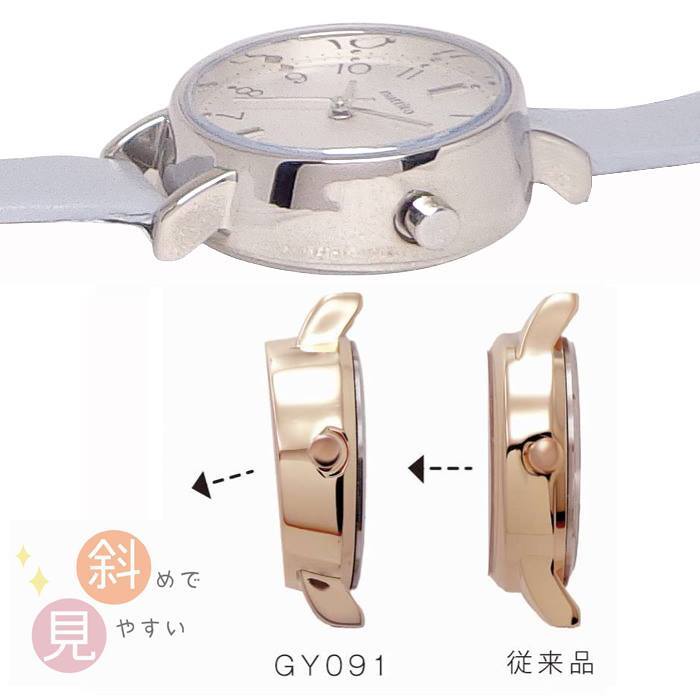  наручные часы женский кожа часы GY091-4 наклонный циферблат легктй для просмотра 3 стрелки кварц красивый часы сделано в Японии Move использование ...