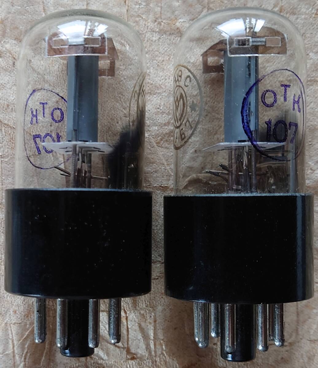 MELZ 6SL7GT互換ピン互換 ソ連制6N9S(6H9C)1967年6月制造OTK107（2個(gè)）